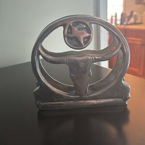 Vintage long horn napkin holder